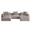 Modular Sectional Sofa, Corduroy U Shaped Sofa Couch with Chaise Ottomans - Brown