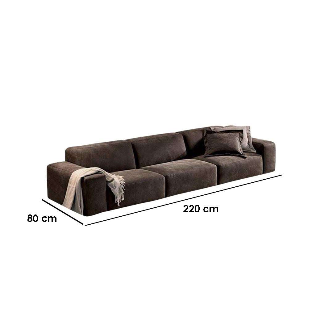 Beech Wood 3 Seater Sofa - Brown