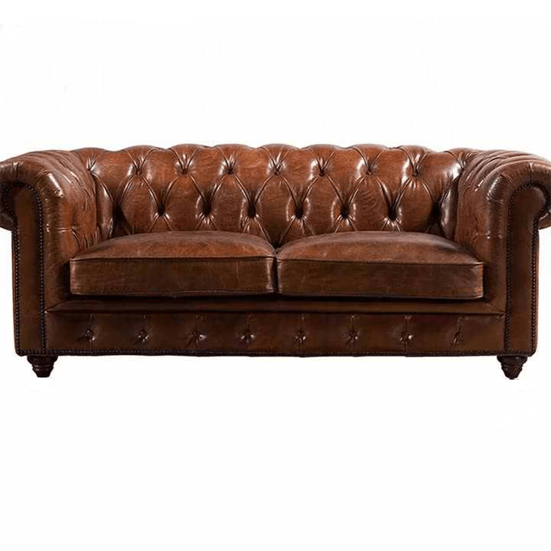 Figure It Out Brown Chesterfield Buck Leather 4 Piece set - Figure  It Out Furniture