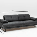 Mustang - Anthracite 3 seater sofa bed