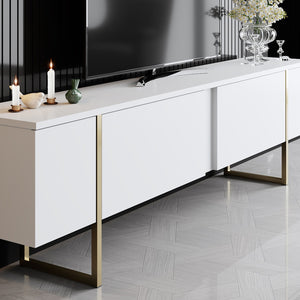 TV Stand Luxe - White Gold