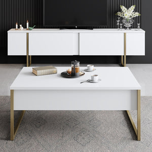 Coffee Table Luxe - White, Gold