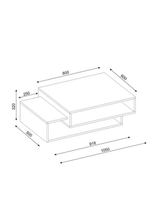 Coffee Table Tab - White, Walnut