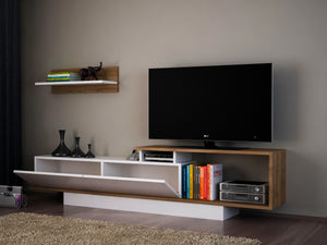 TV Unit Asos - White, Walnut