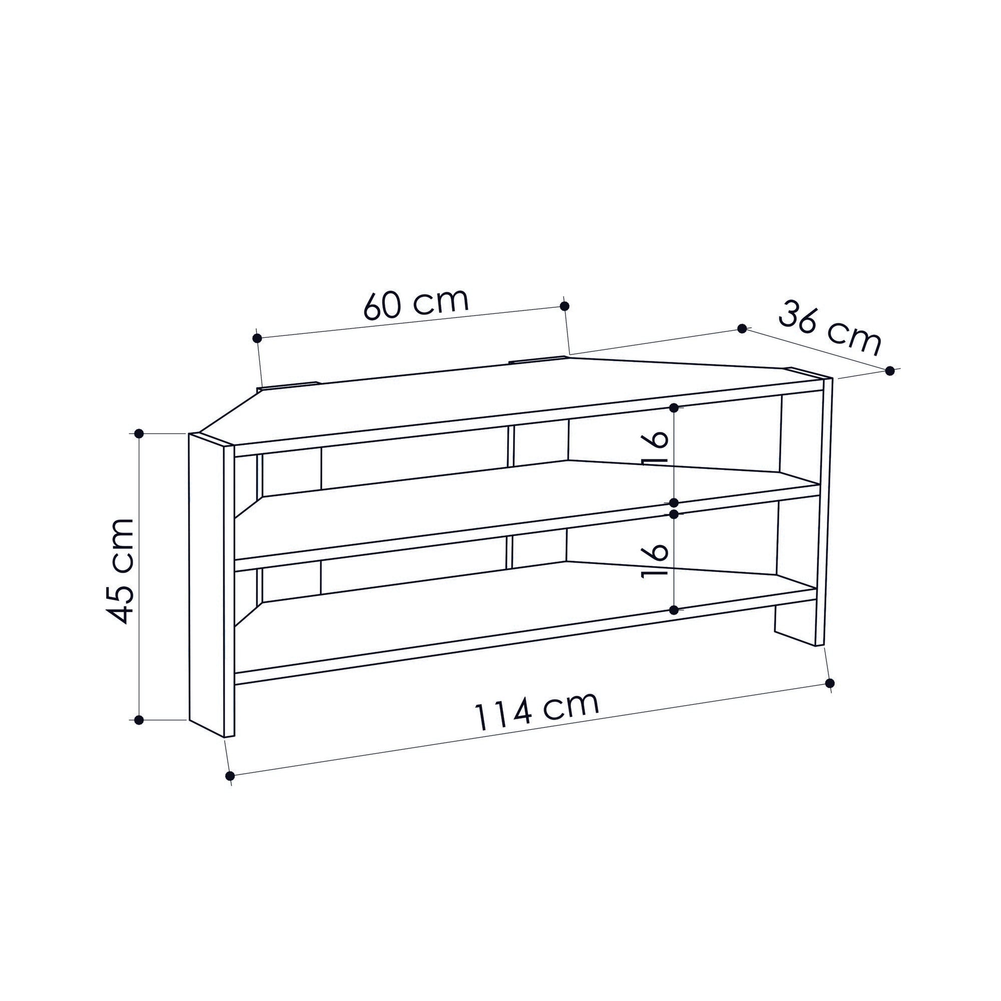 TV Stand Thales Corner - Oak