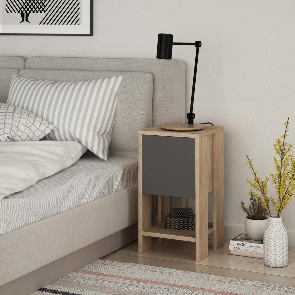 Nightstand Ema - Oak Anthracite