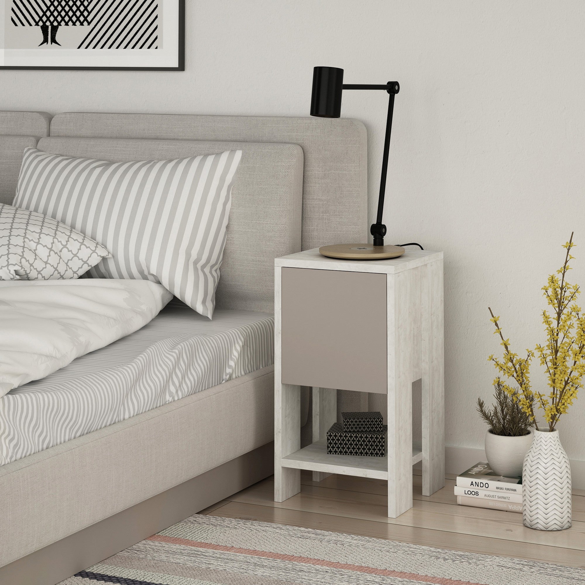 Nightstand Ema - White Light Mocha