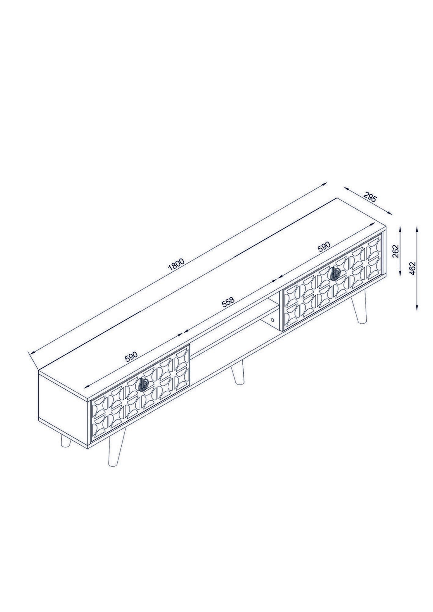 TV Stand Valente (TV Sehpası) - Walnut