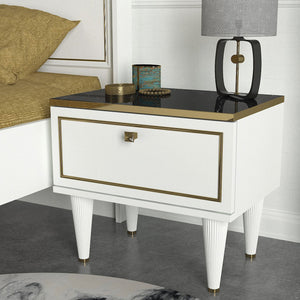 Nightstand Ravenna - White Gold Black