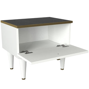 Nightstand Ravenna - White Gold Black