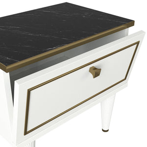 Nightstand Ravenna - White Gold Black