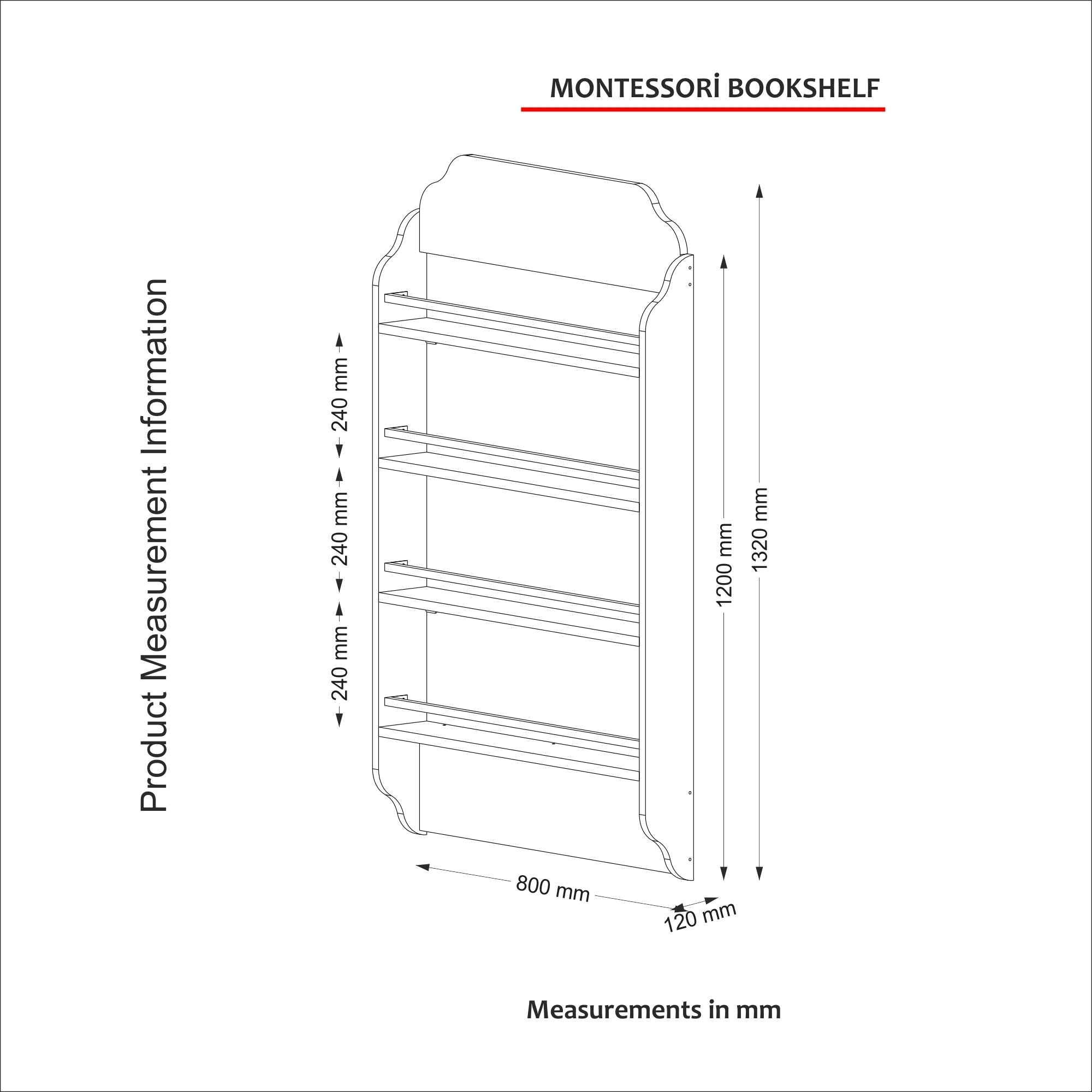 Bookshelf Montessori - White