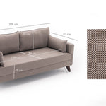 Bella Sofa For 3 Pr - Grey