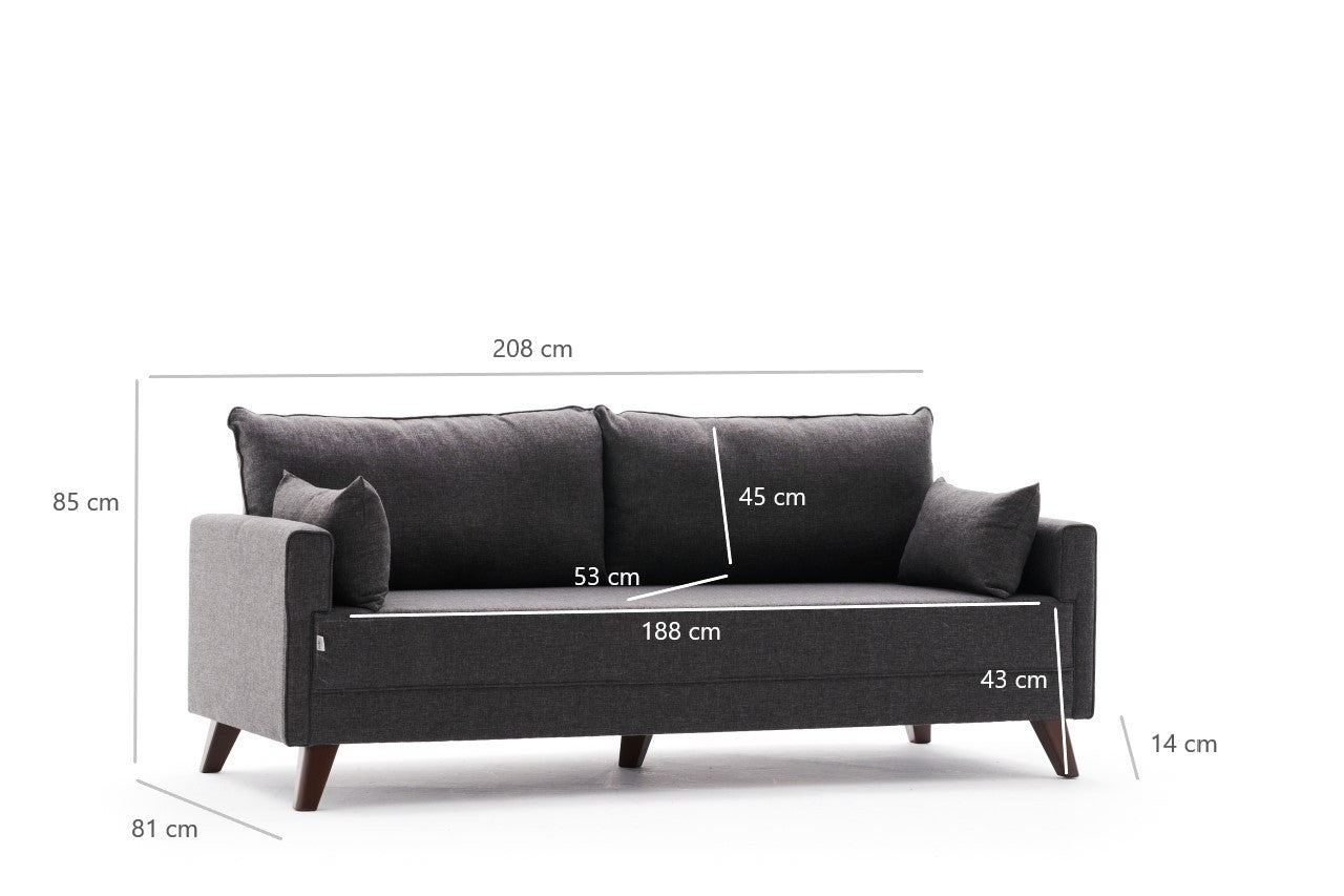 Bella Sofa For 3 Pr - Grey