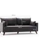 Bella Sofa For 3 Pr - Grey