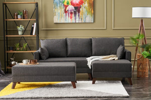 Bella Mini Corner Sofa Right - Brown