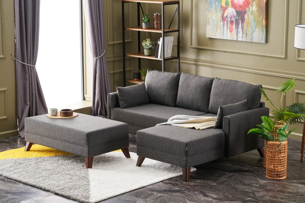 Bella Mini Corner Sofa Right - Brown