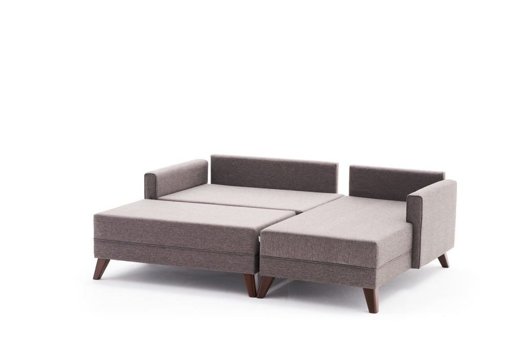 Bella Mini Corner Sofa Right - Brown