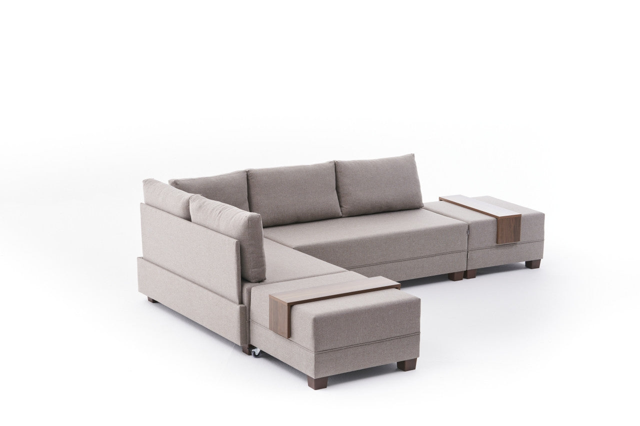 Fly Corner Sofa Bed Left - Brown