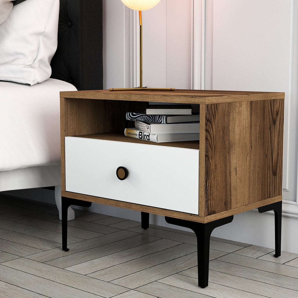 Nightstand Lizbon 530 - Walnut White