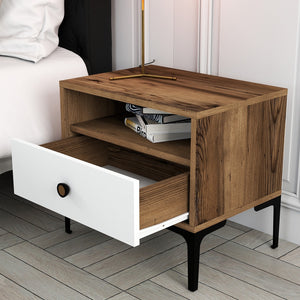 Nightstand Lizbon 530 - Walnut White