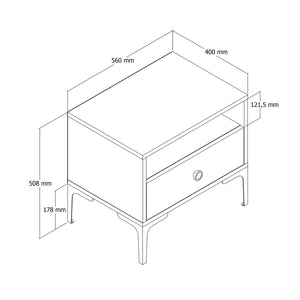 Nightstand Lizbon 530 - Walnut White