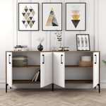 Console Table Kiev - Walnut, White