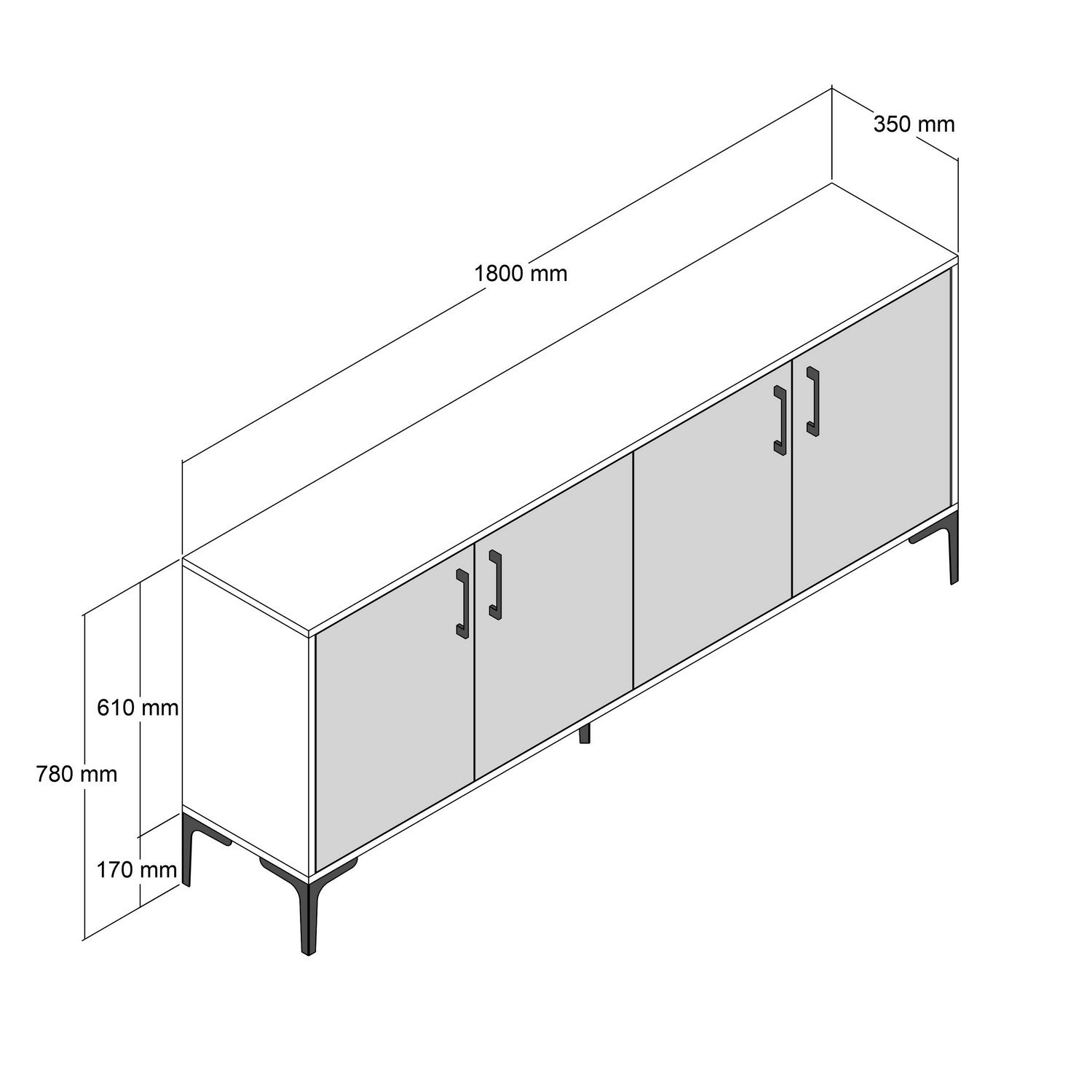 Console Table Kiev - Walnut, White