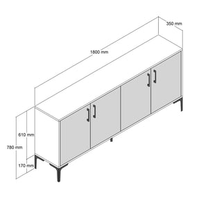 Console Table Kiev - Walnut, White