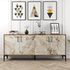 Console Table Kiev - Walnut, White Marble