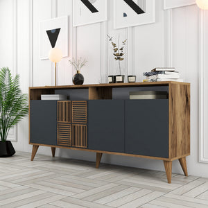 Console Table Milan 160 - Walnut, Anthracite