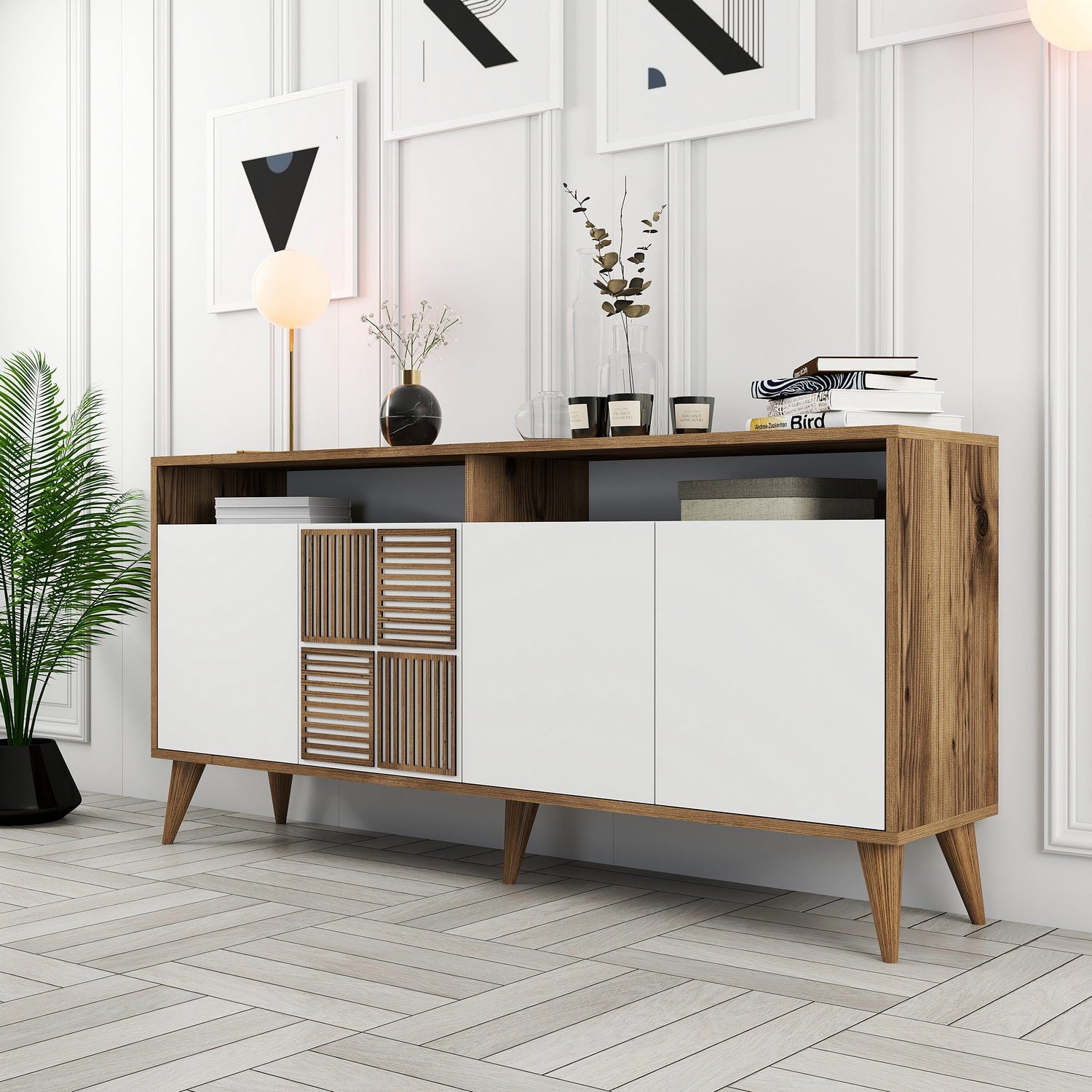 Console Table Milan 160 - Walnut, White