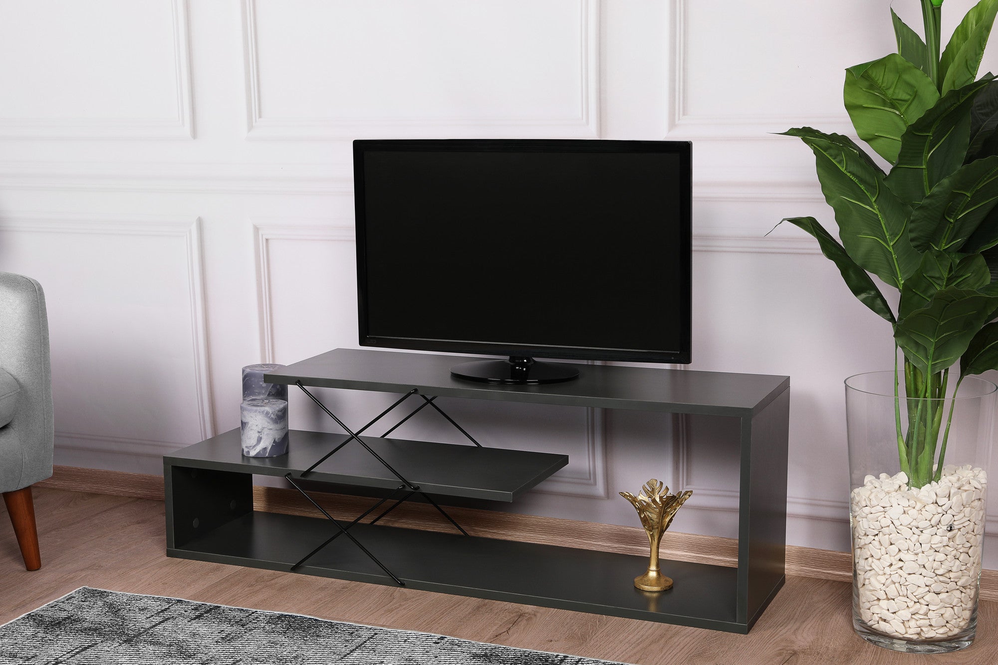 TV Stand Zigzag - Anthracite