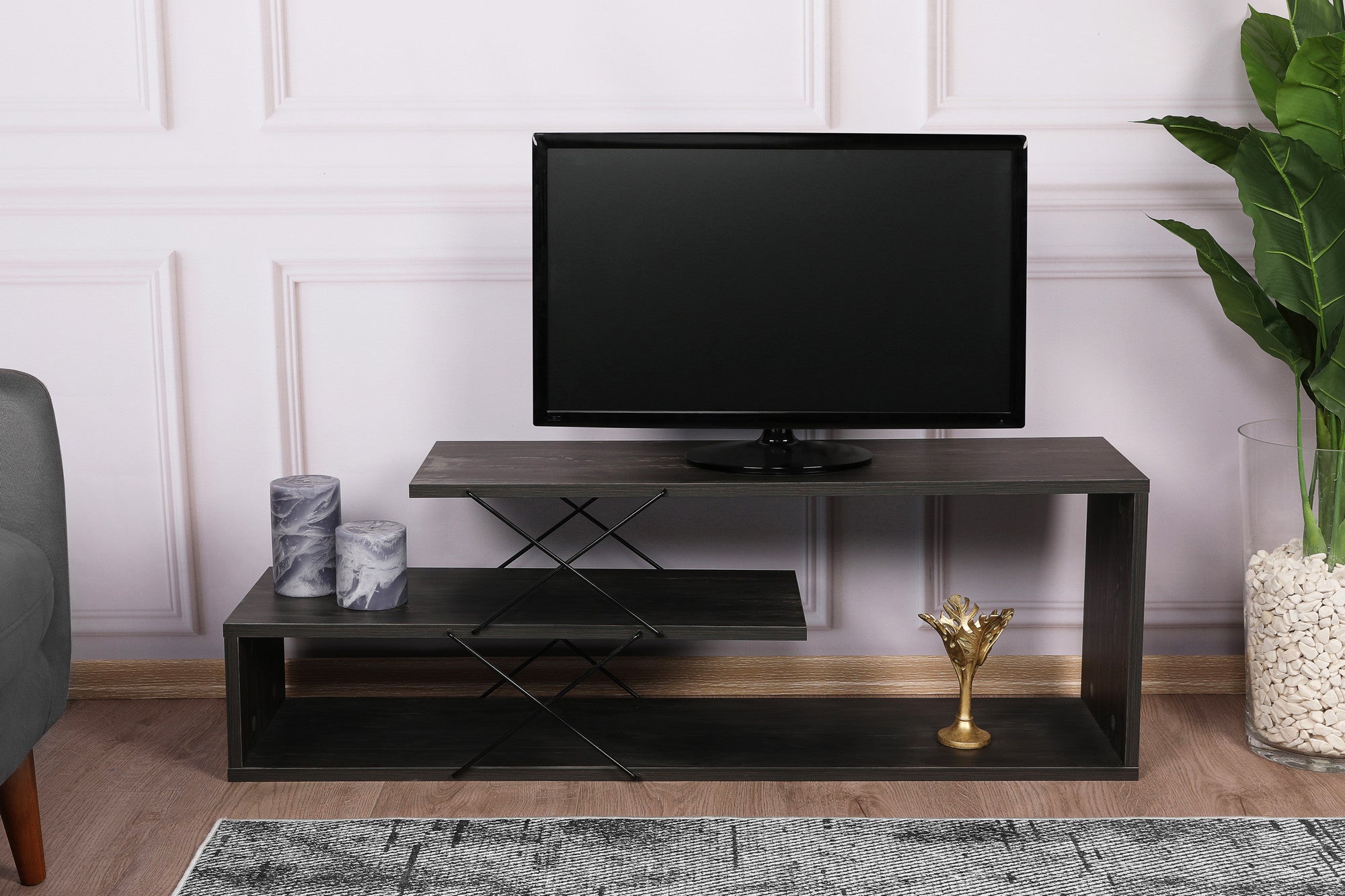 TV Stand Zigzag - Dark Brown