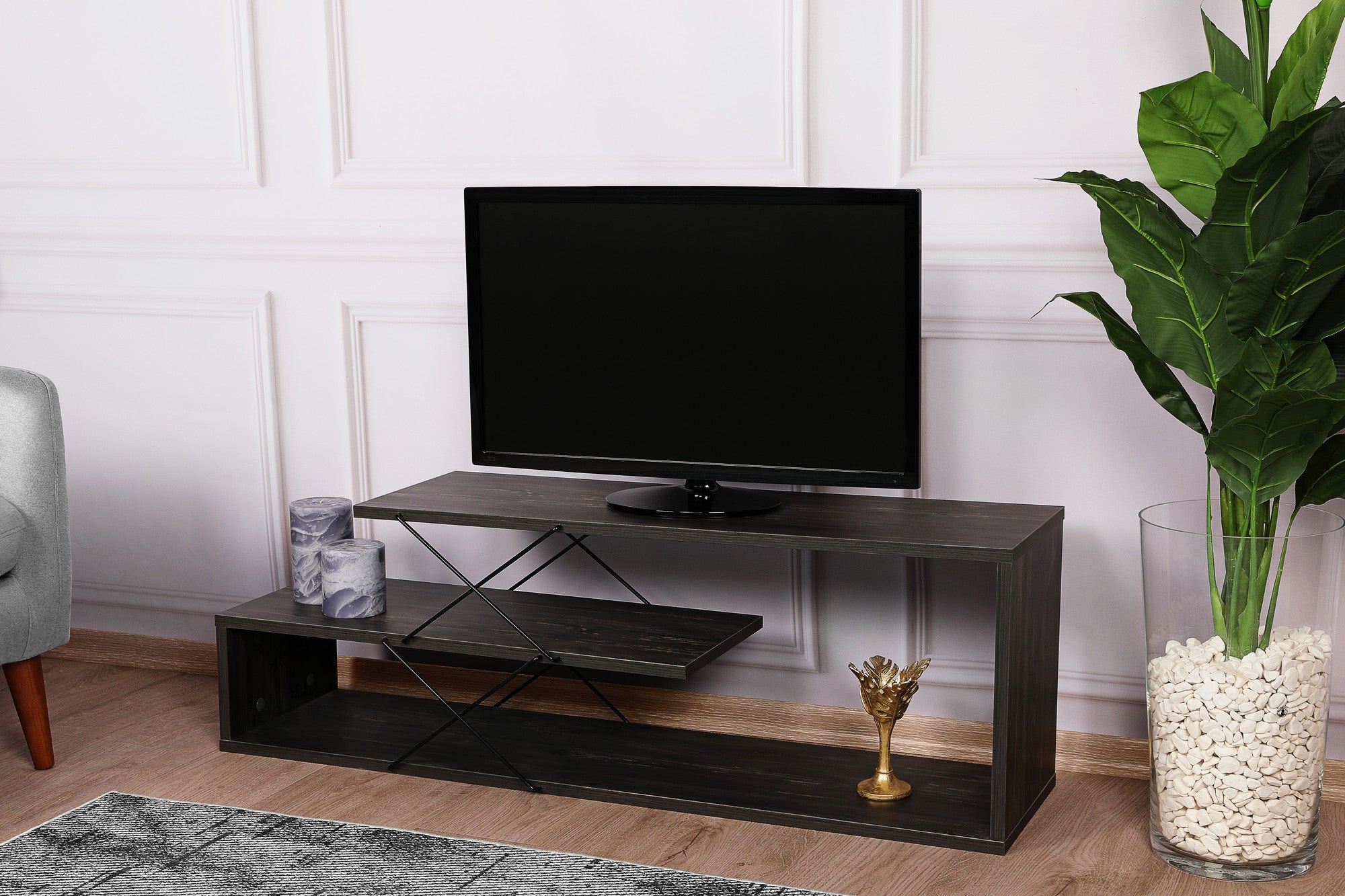 TV Stand Zigzag - Dark Brown