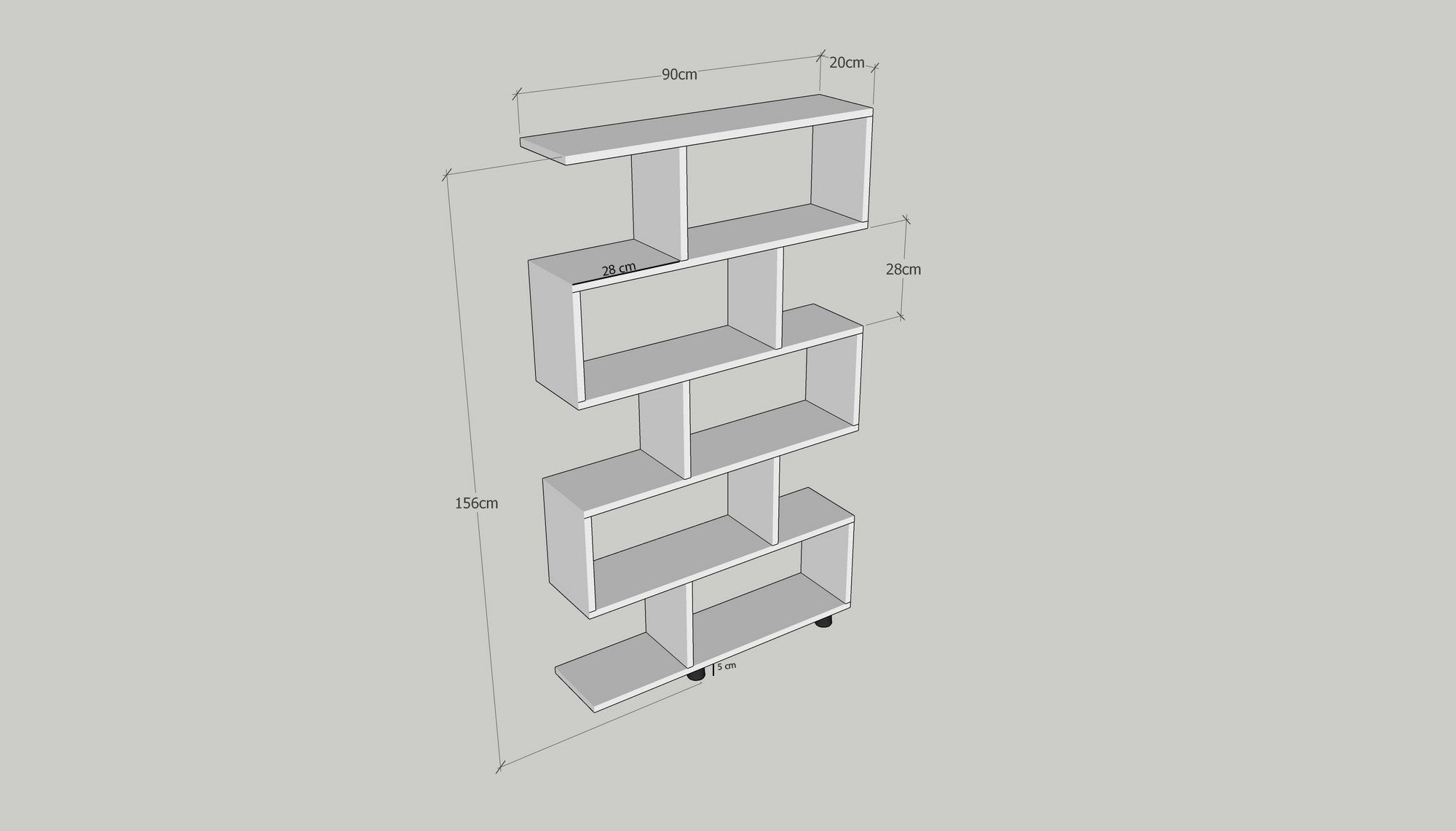 Bookshelf Elif - White