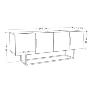 TV Stand Tontini - Grey White Light Mocha