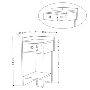 Nightstand Cactus Right - Dark Brown