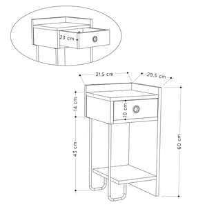 Nightstand Cactus Left - White