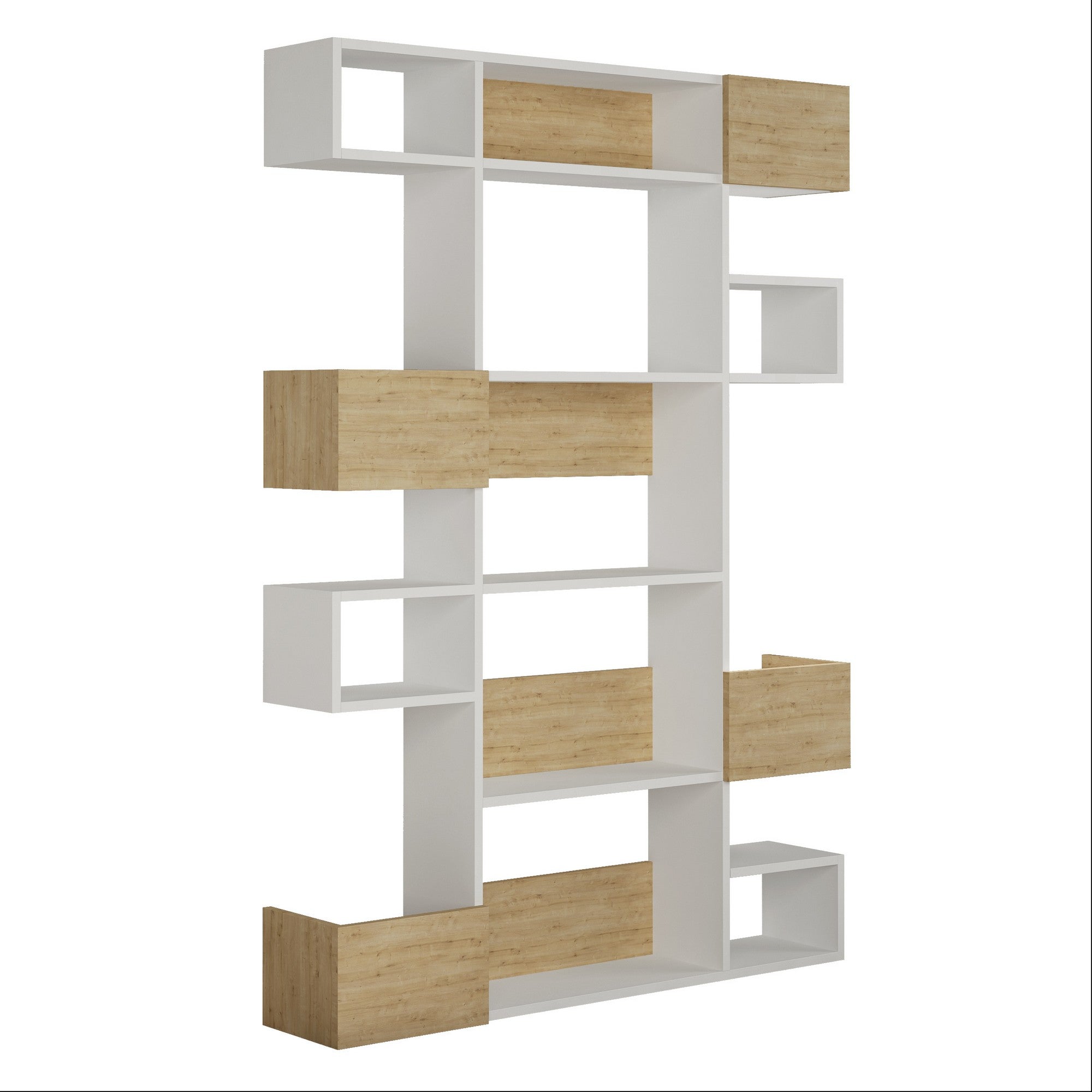 Bookshelf Niho - White, Oak