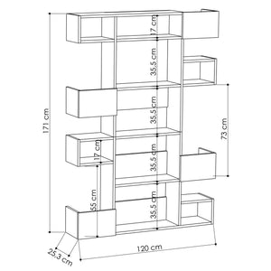 Bookshelf Niho - White, Oak