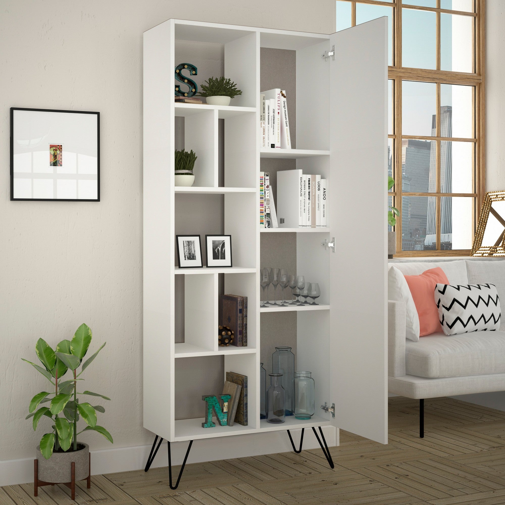 Bookshelf Jedda Bookcase - White