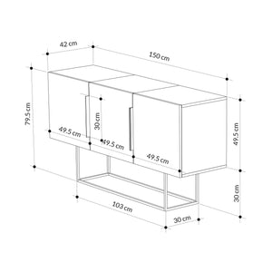 Console Table Tontini - Grey, White, Light Mocha