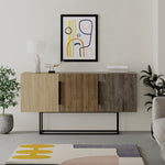 Console Table Tontini - Oak, Hitit, Dark Brown