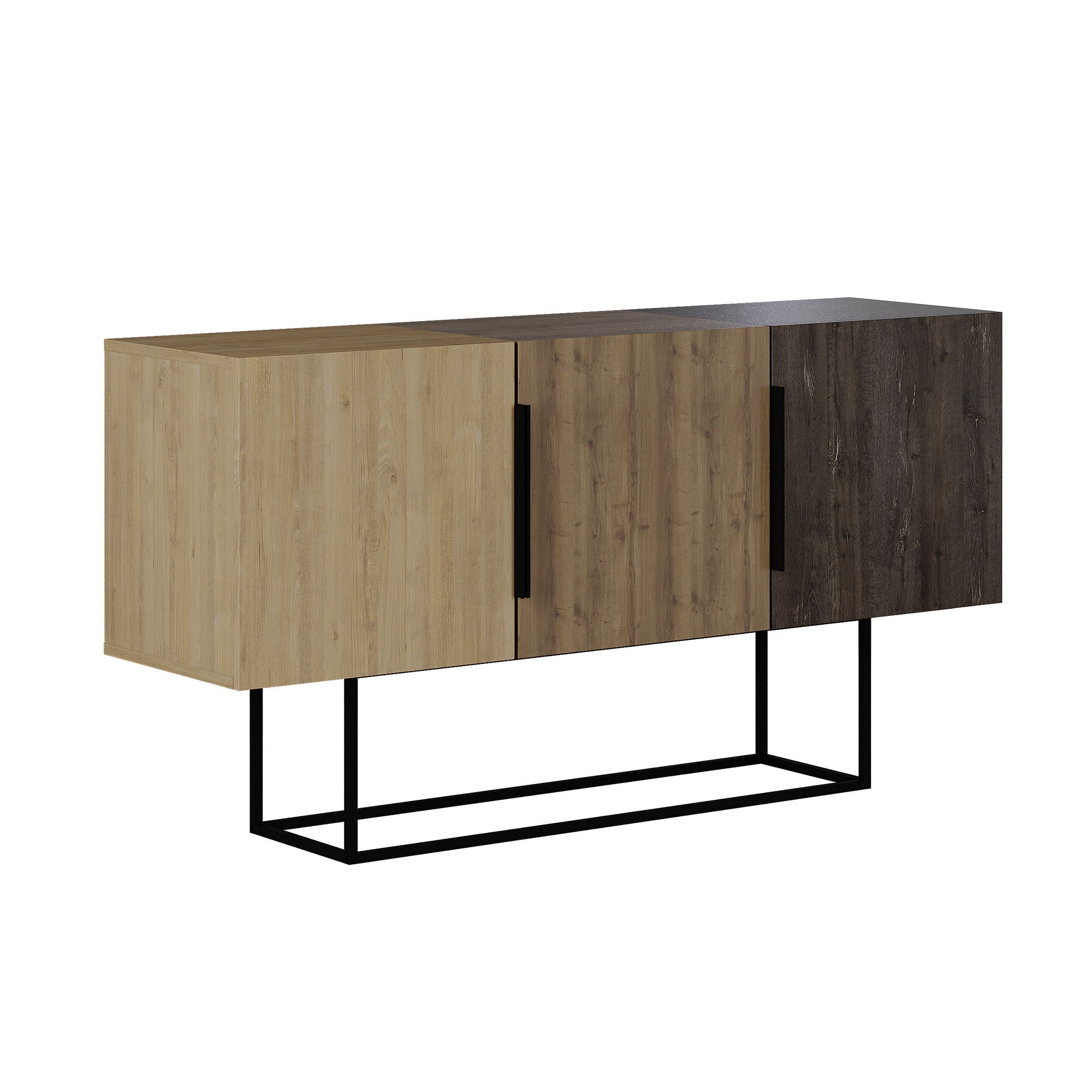 Console Table Tontini - Oak, Hitit, Dark Brown