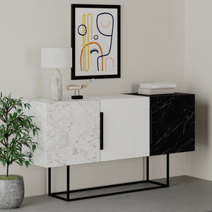 Console Table Tontini - White,Carrara, Bendir