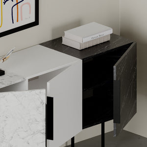 Console Table Tontini - White,Carrara, Bendir