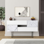 Console Table Eros - White, Carrara