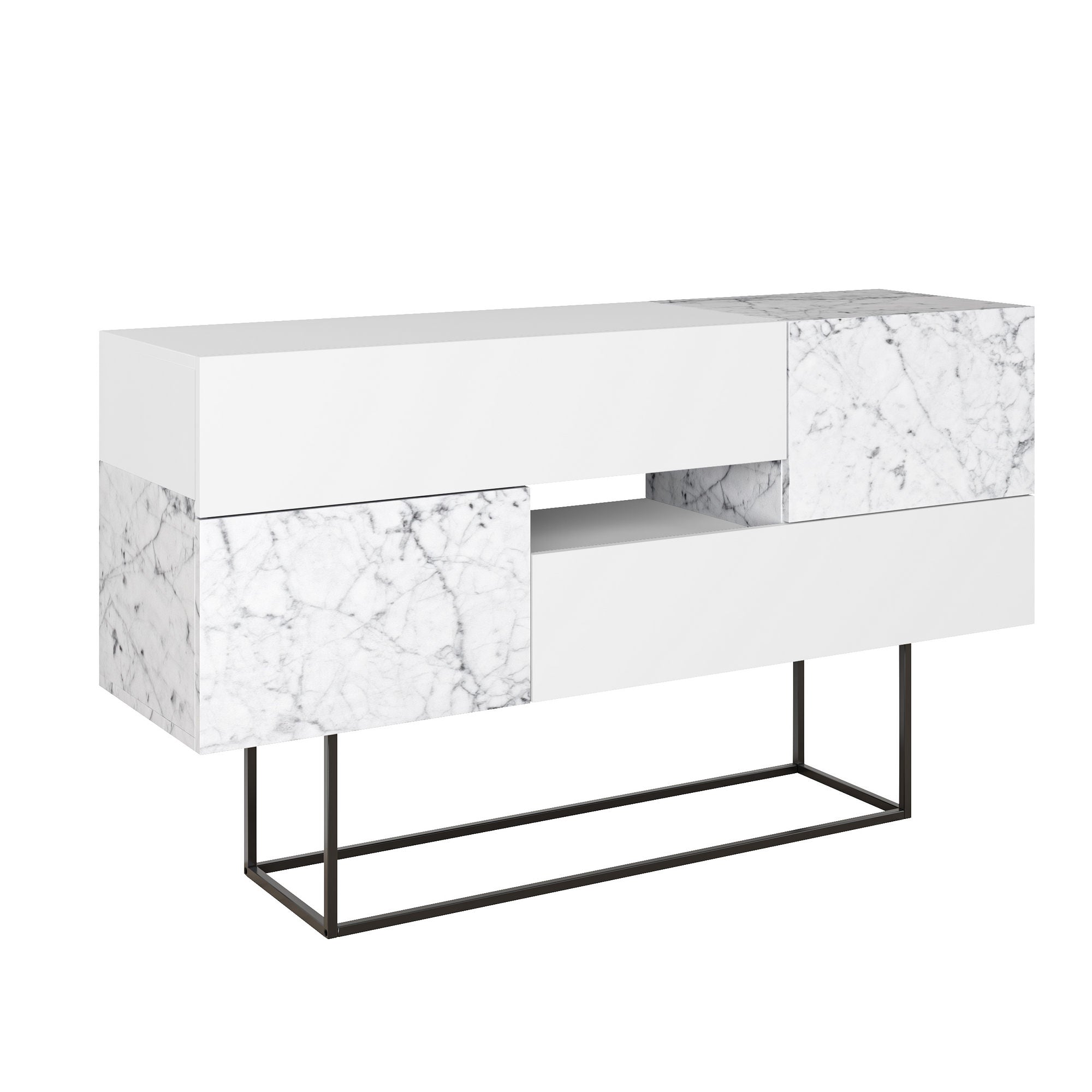 Console Table Eros - White, Carrara