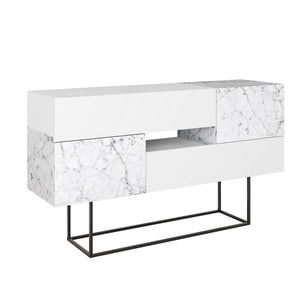 Console Table Eros - White, Carrara